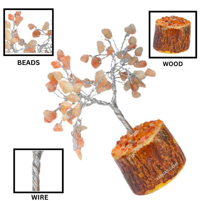 60 BEADS SUNSTONE WIRE TREE