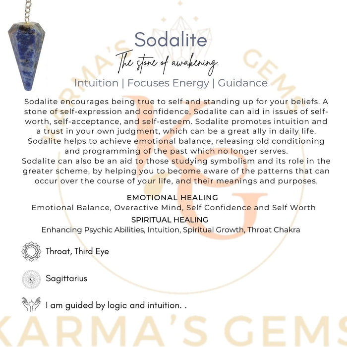 SODALITE STONE DOWSING PENDULUM