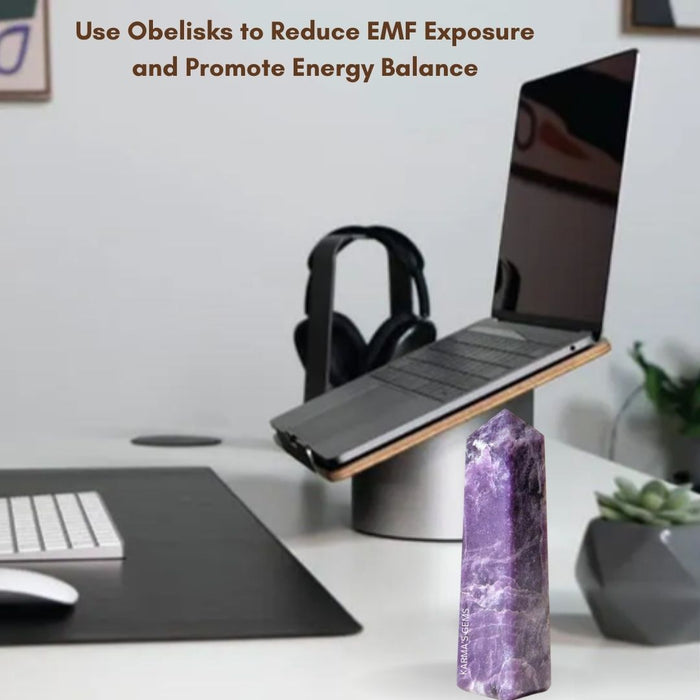 4 CORNER LEPIDOLITE OBELISK