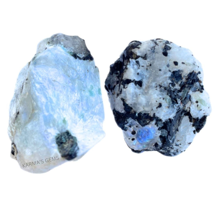 2 PCS 15 TO 25 MM RAINBOW MOONSTONE ROUGH STONE