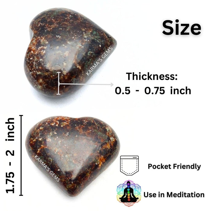 2" GARNET PUFFY HEART