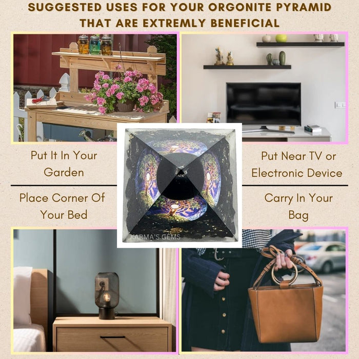 BLACK TOURMALINE NUBIAN ORGONITE PYRAMID