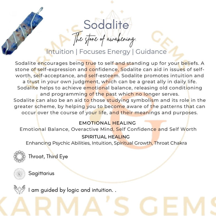FLAT WRAPPED SODALITE PENDANT