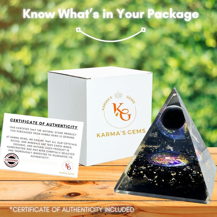 BLACK TOURMALINE NUBIAN ORGONITE PYRAMID