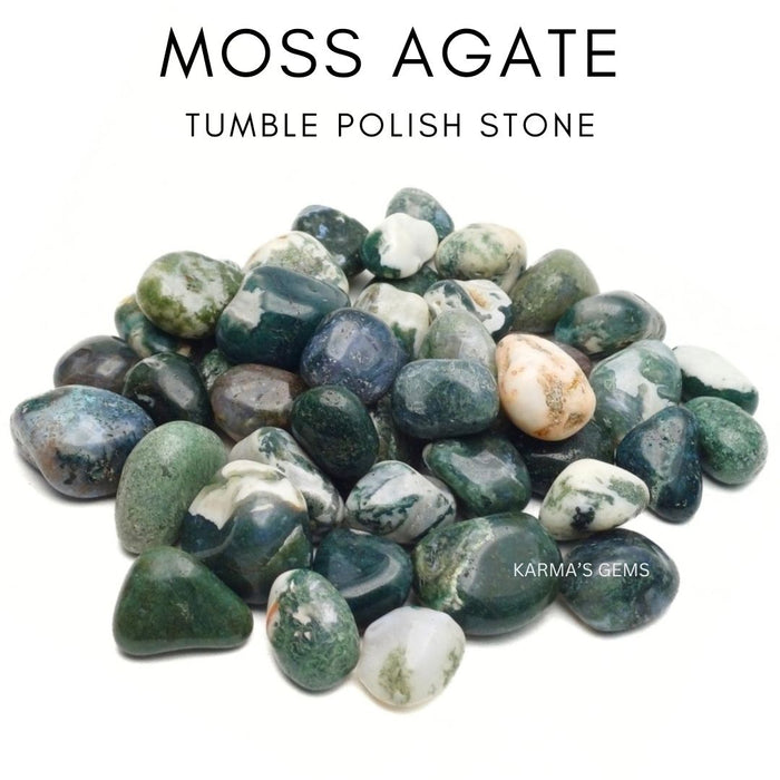 15 TO 25 MM MOSS AGATE POLISH TUMBLED STONE