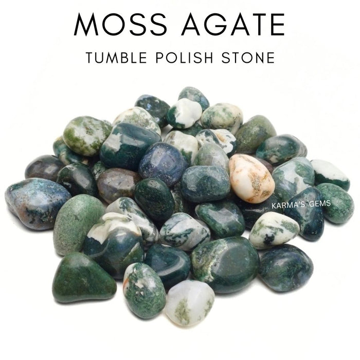 1 PIECE 15 TO 25 MM MOSS AGATE POLISH TUMBLED STONE