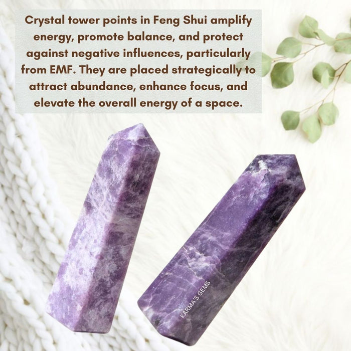 4 CORNER LEPIDOLITE OBELISK