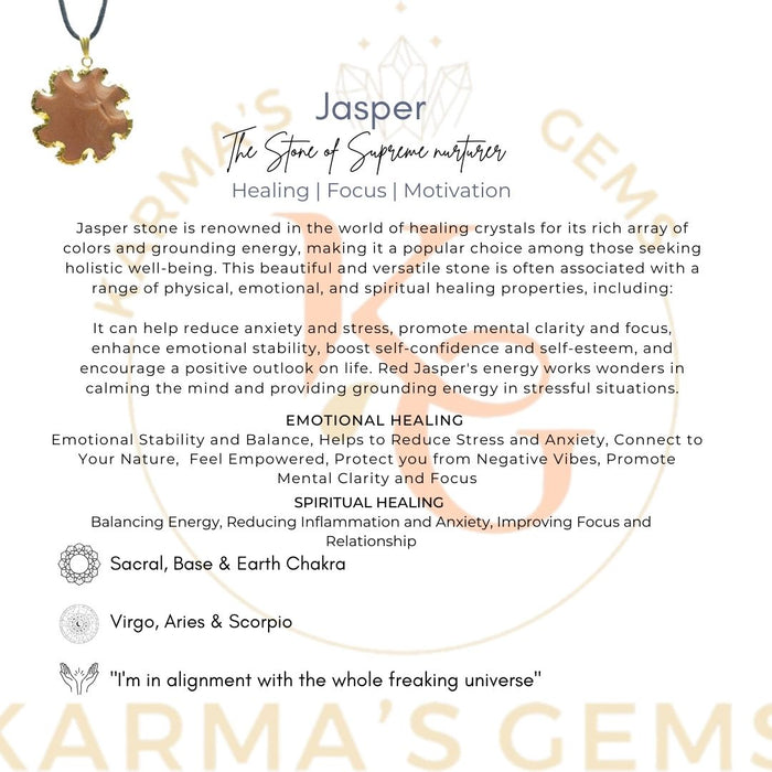 ELECTROPLATED FANCY JASPER STONE PENDANT