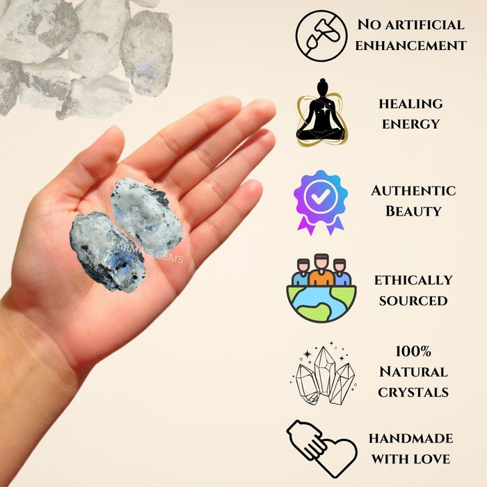 2 PCS 15 TO 25 MM RAINBOW MOONSTONE ROUGH STONE