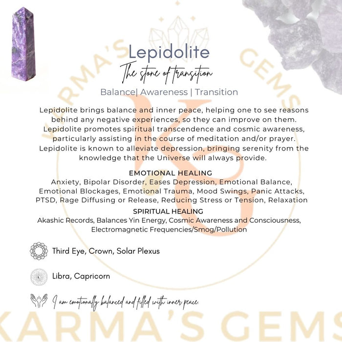 4 CORNER LEPIDOLITE OBELISK