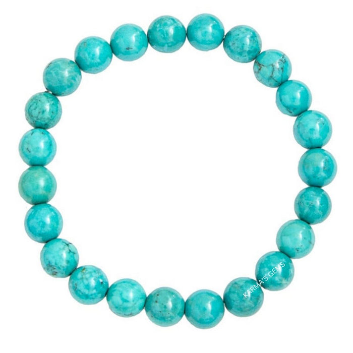 8 MM BEADS TURQUOISE BRACELET