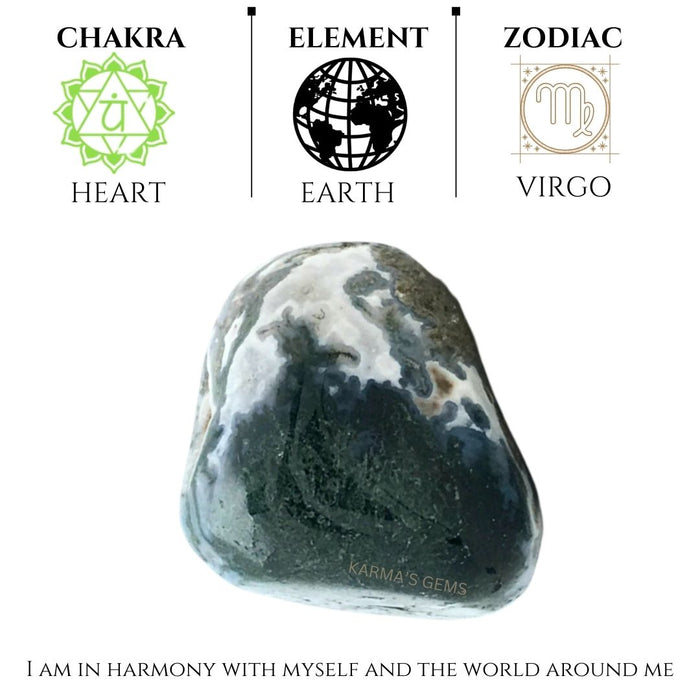 1 PIECE 15 TO 25 MM MOSS AGATE POLISH TUMBLED STONE