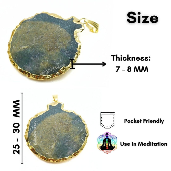 ELECTROPLATED FANCY JASPER STONE PENDANT