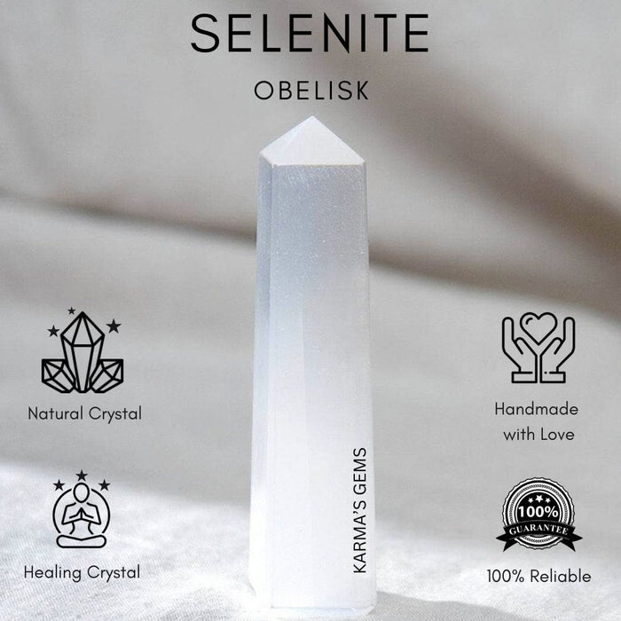 4 CORNER SELENITE OBELISK