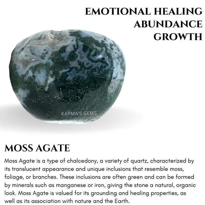 1 PIECE 15 TO 25 MM MOSS AGATE POLISH TUMBLED STONE
