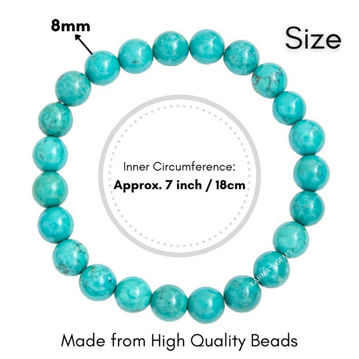 8 MM BEADS TURQUOISE BRACELET