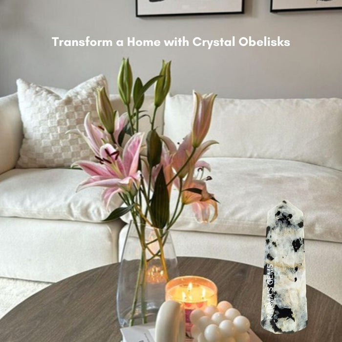 8 CORNER RAINBOW MOONSTONE OBELISK