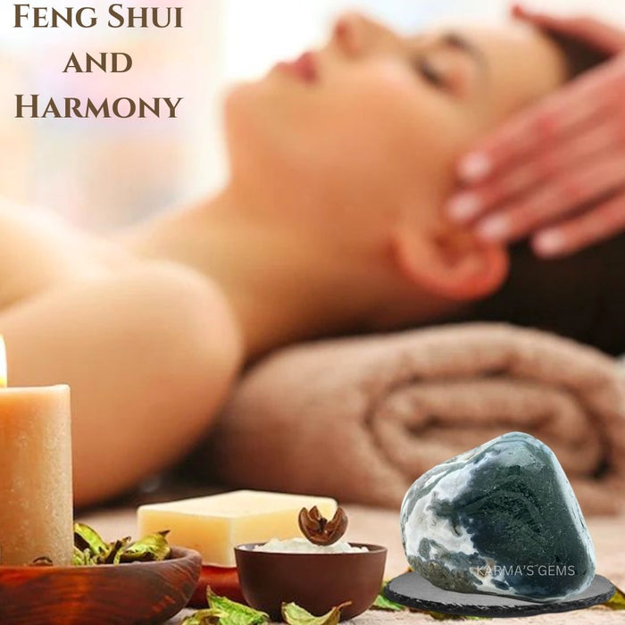 1 PIECE 15 TO 25 MM MOSS AGATE POLISH TUMBLED STONE