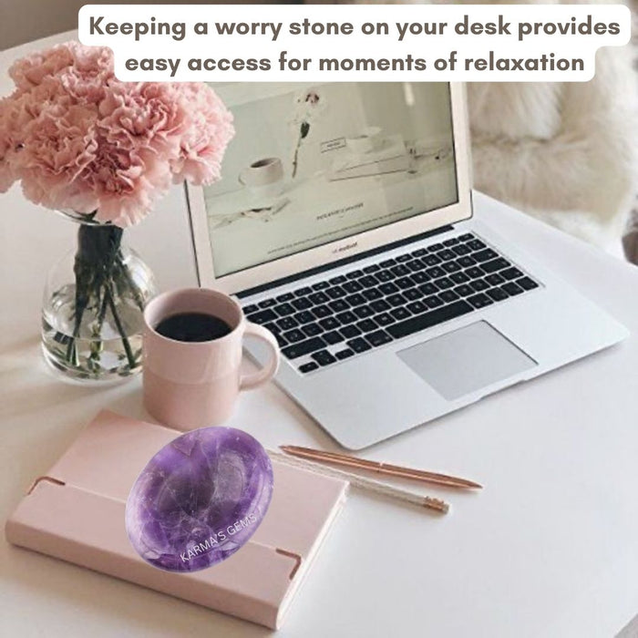 AMETHYST WORRY THUMB STONE