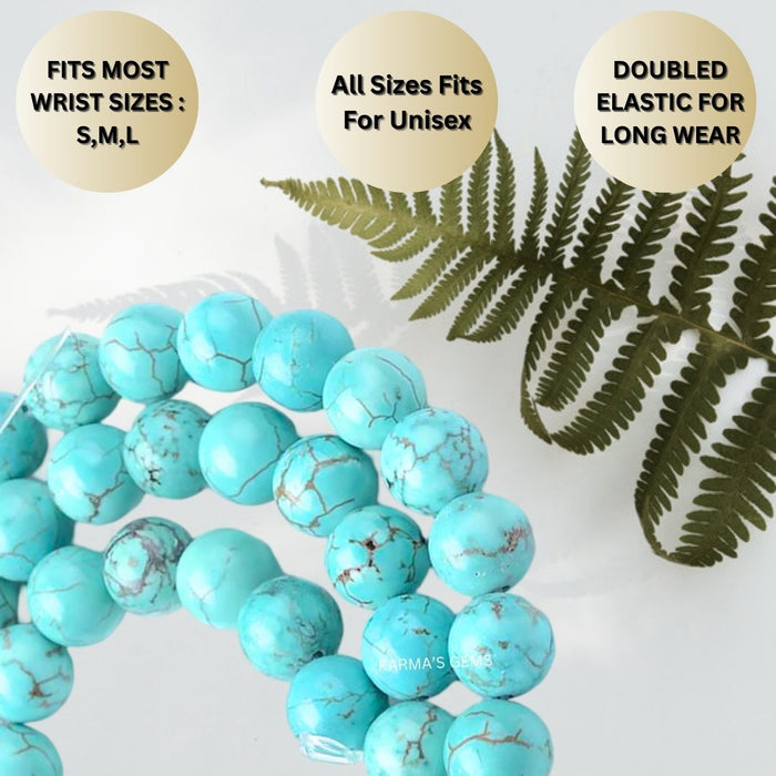 8 MM BEADS TURQUOISE BRACELET