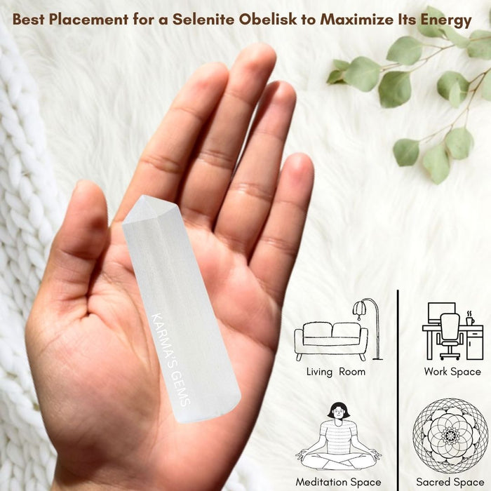 4 CORNER SELENITE OBELISK