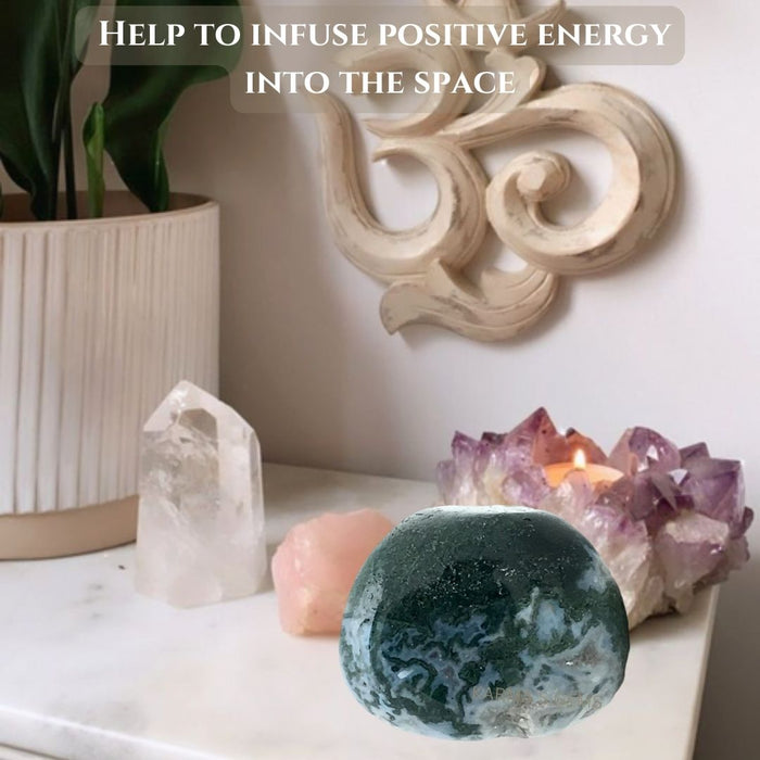 1 PIECE 15 TO 25 MM MOSS AGATE POLISH TUMBLED STONE