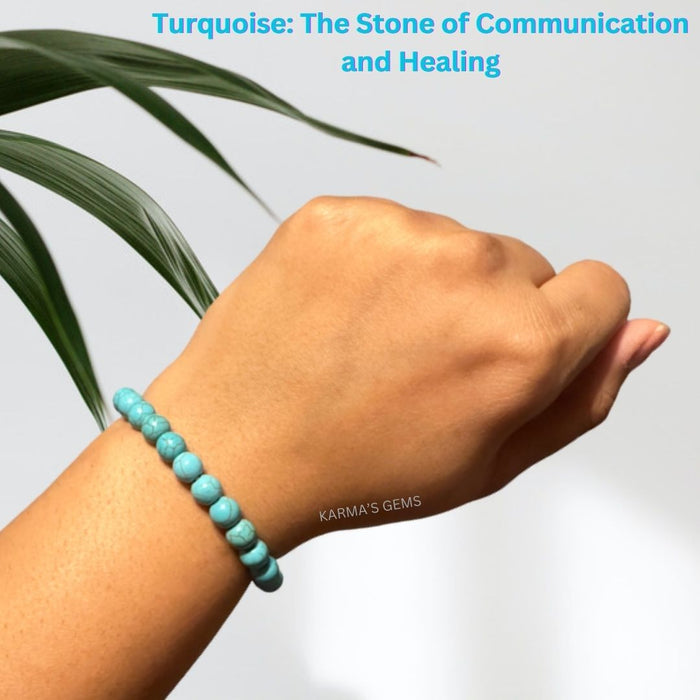 8 MM BEADS TURQUOISE BRACELET