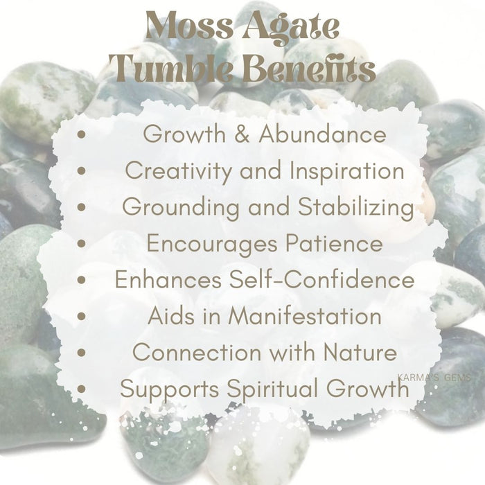 1 PIECE 15 TO 25 MM MOSS AGATE POLISH TUMBLED STONE