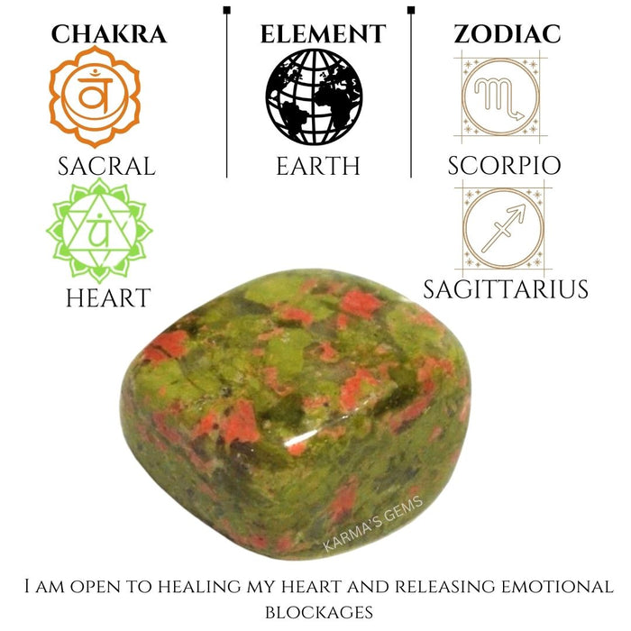 1 PIECE 25 TO 35 MM UNAKITE TUMBLED STONE