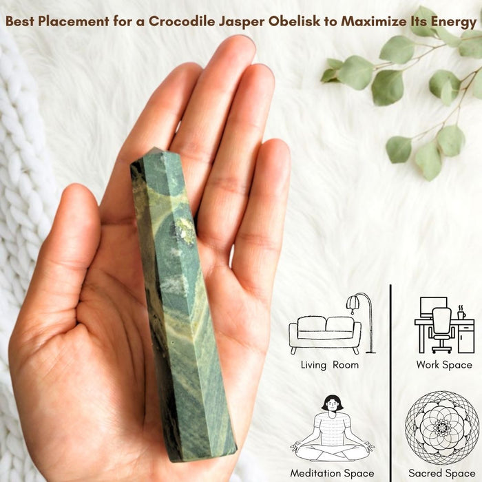 8 CORNER CROCODILE JASPER OBELISK