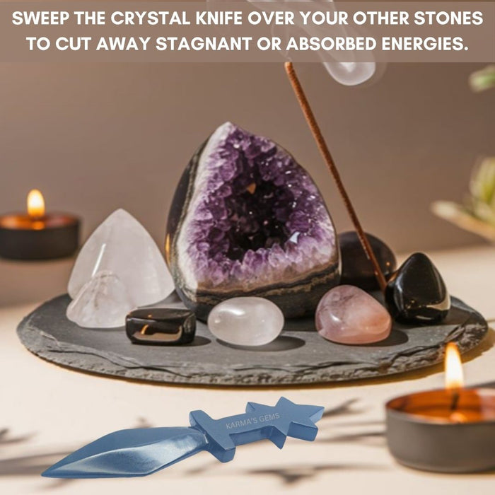 BLACK OBSIDIAN CRYSTAL KNIFE