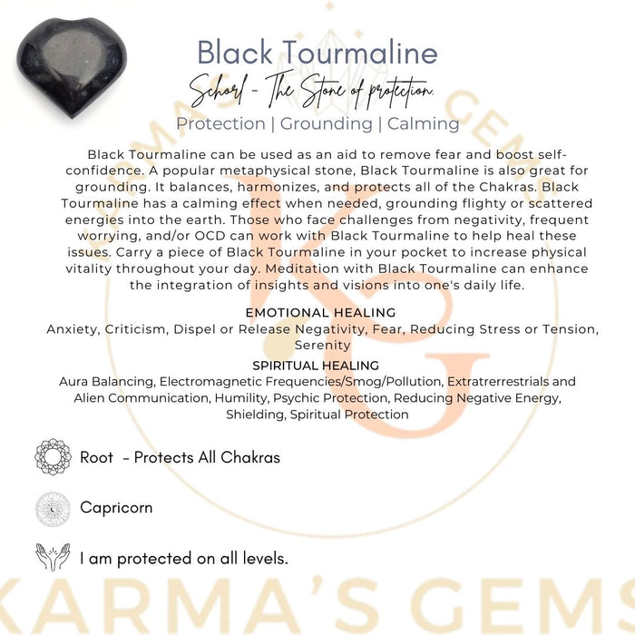 2" BLACK TOURMALINE PUFFY HEART