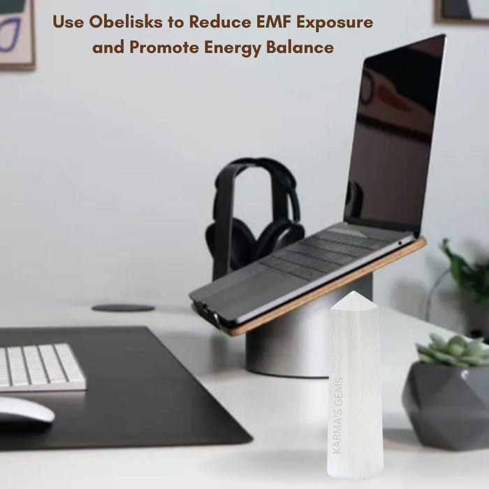 4 CORNER SELENITE OBELISK