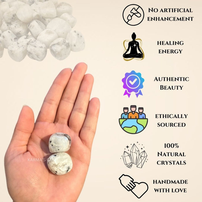 1 PIECE 15 TO 25 MM RAINBOW MOONSTONE POLISH TUMBLED STONE