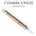 COPPER 3 PIECE 7 CHAKRA STONE,BALL,POINT STICK Karmas Gems