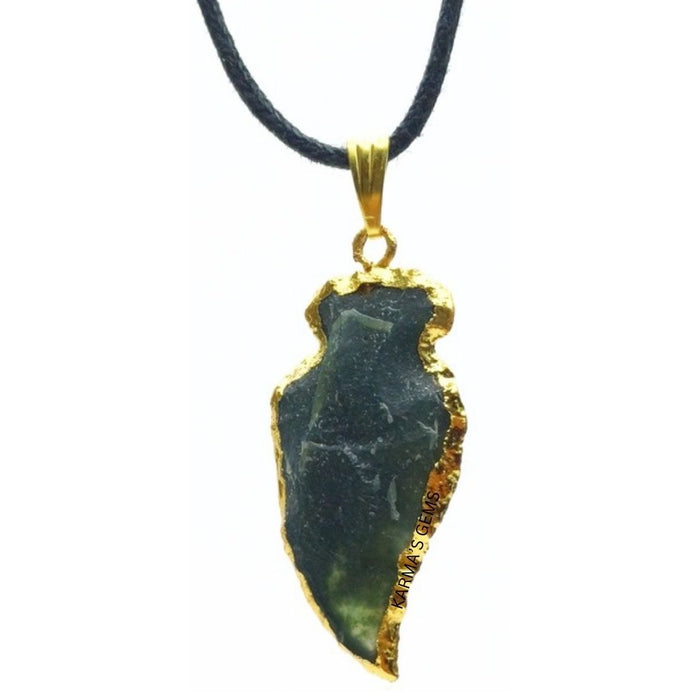 ELECTROPLATED FANCY JASPER STONE PENDANT