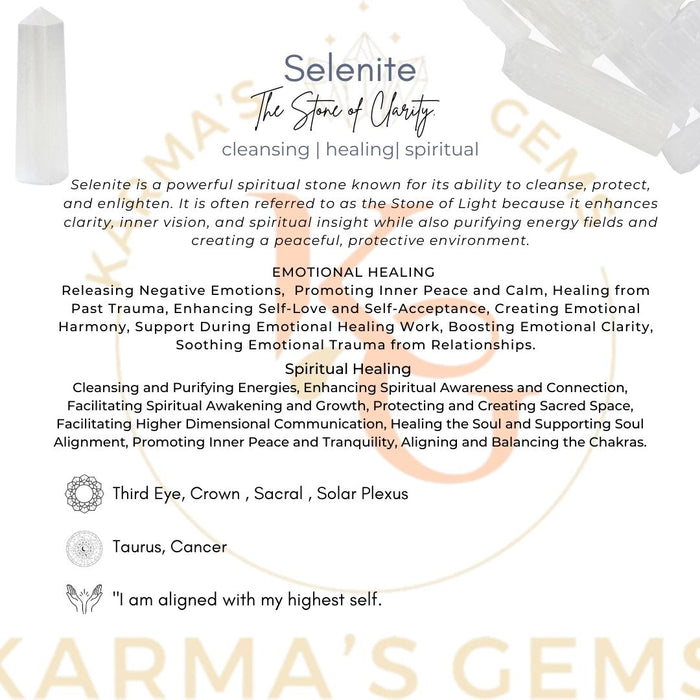 4 CORNER SELENITE OBELISK