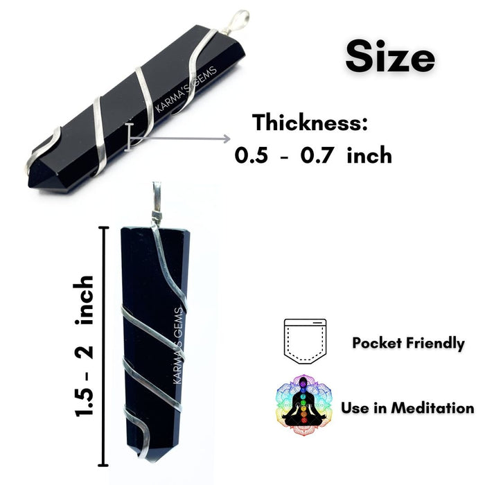FLAT WRAPPED BLACK OBSIDIAN PENDANT