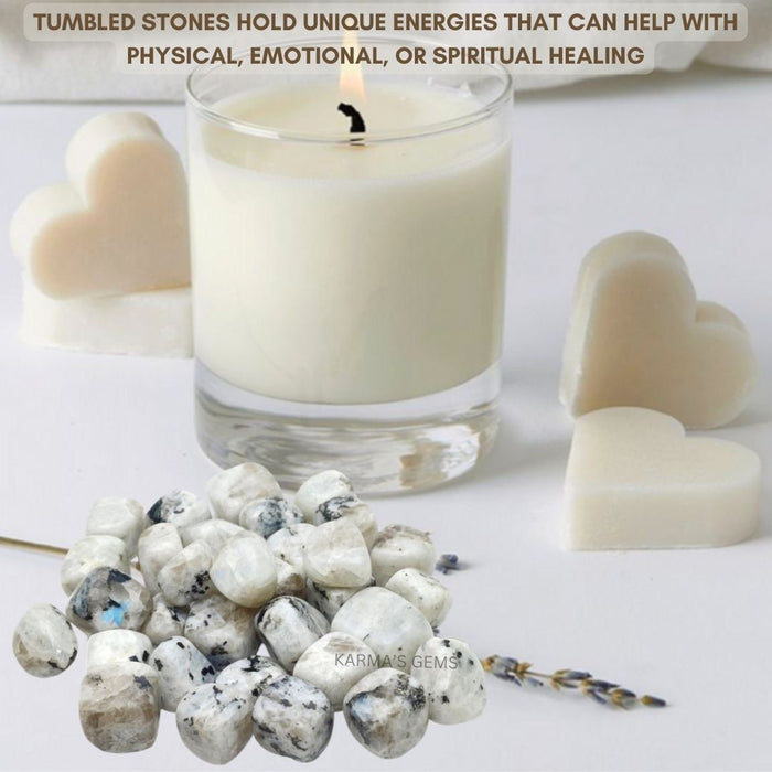 15 TO 25 MM RAINBOW MOONSTONE POLISH TUMBLED STONE