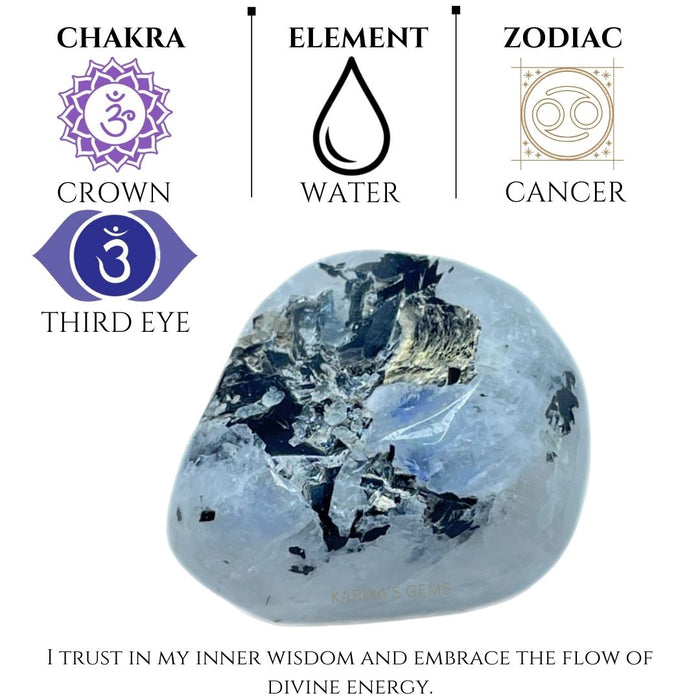 1 PIECE 15 TO 25 MM RAINBOW MOONSTONE POLISH TUMBLED STONE