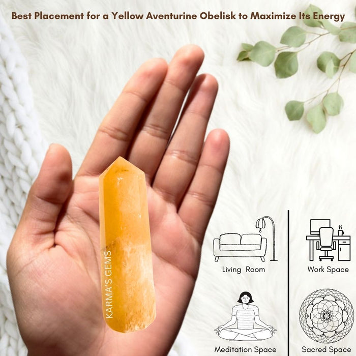 8 CORNER YELLOW AVENTURINE OBELISK