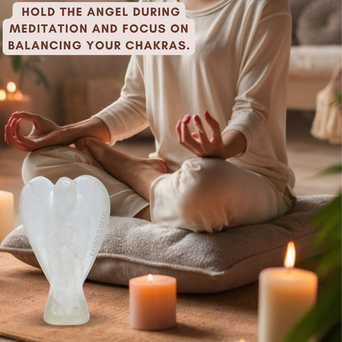 CLEAR QUARTZ STONE CRYSTAL ANGEL