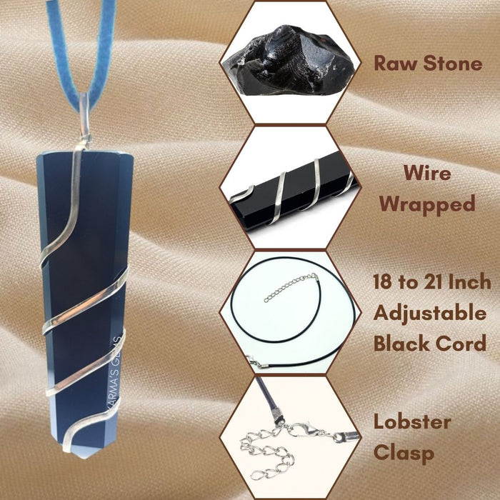 FLAT WRAPPED BLACK OBSIDIAN PENDANT