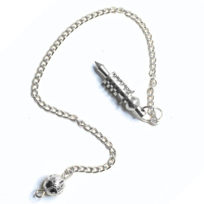 SILVER DOUBLE ISIS 4 RING WITH PLATE PENDULUM