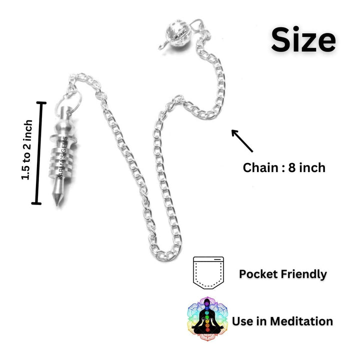 SILVER DOUBLE ISIS 4 RING WITH PLATE PENDULUM