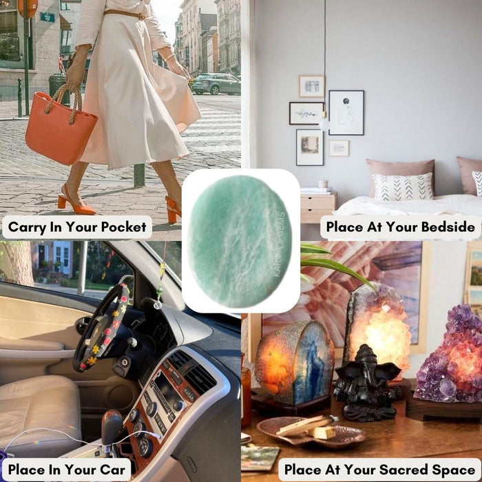 AMAZONITE WORRY THUMB STONE