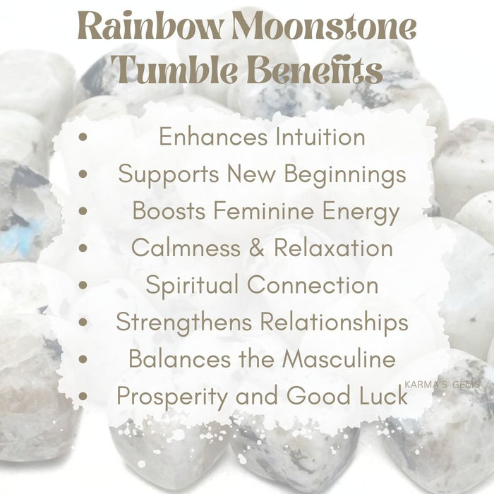 1 PIECE 15 TO 25 MM RAINBOW MOONSTONE POLISH TUMBLED STONE