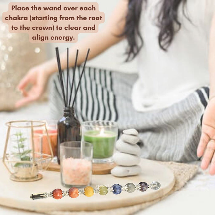 SEVEN CHAKRA BALL HEALING WAND Karmas Gems