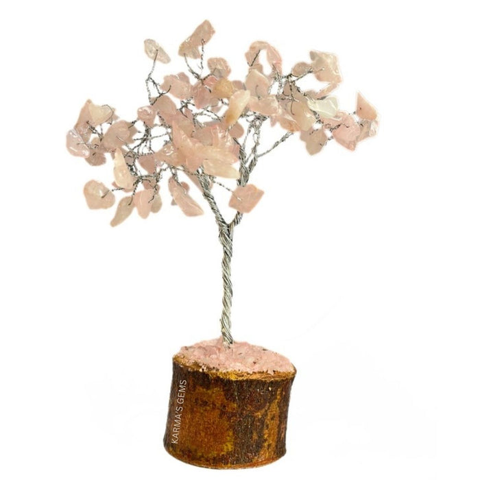 100 BEADS ROSE QUARTZ STONE WIRE TREE