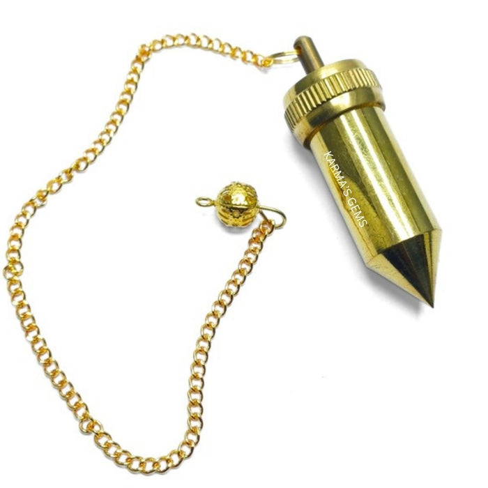 GOLD 3 PIECE OPEN CHAMBER POINTED BULLET PENDULUM